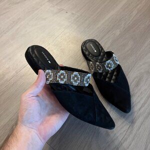 Birdies Black Sandals with Beaded Strap